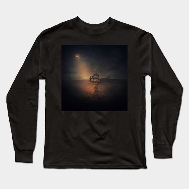 Spooky House Long Sleeve T-Shirt by psychoshadow